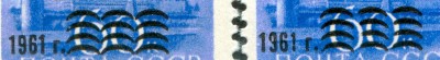 Деформированы цифры даты &amp;quot; 1961г&amp;quot;,<br />укорочены слева дуги запечатки второго вертикального ряда.