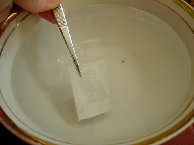 перенос отмытой марки в чистую воду