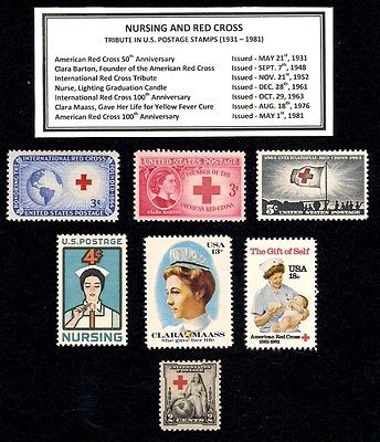 1931 - 1981 NURSING and RED CROSS Complete Vintage Mint U.S. Stamp Set.jpg