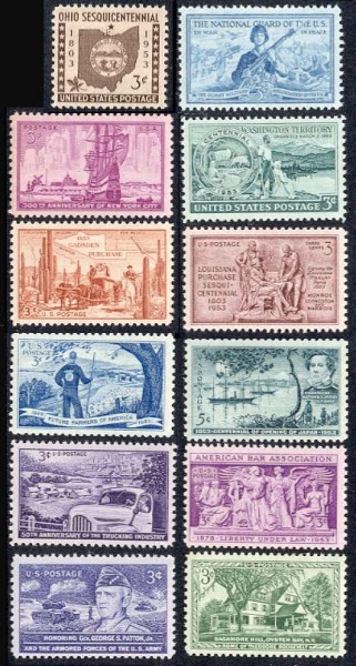 1953 US Commemorative Stamp Year Set.jpg