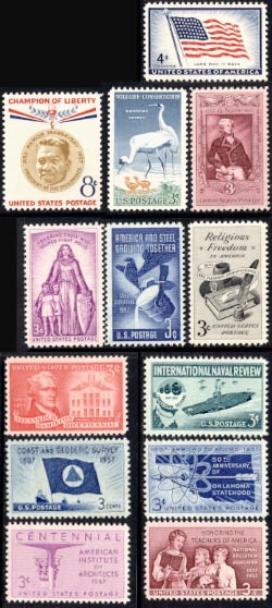 1957 US Commemorative Stamp Year Set.jpg
